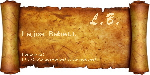 Lajos Babett névjegykártya